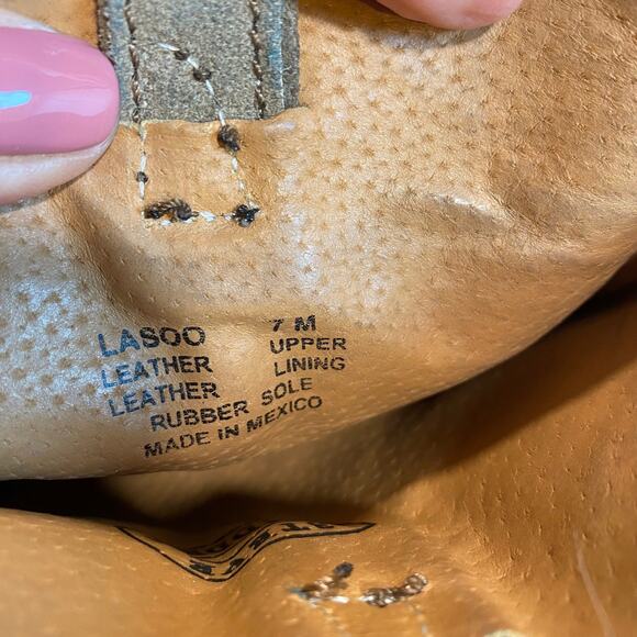 Steve Madden Lasoo Boots Womens 7 Tan Suede Mid Calf Cowgirl Cowboy Western - Picture 8 of 8